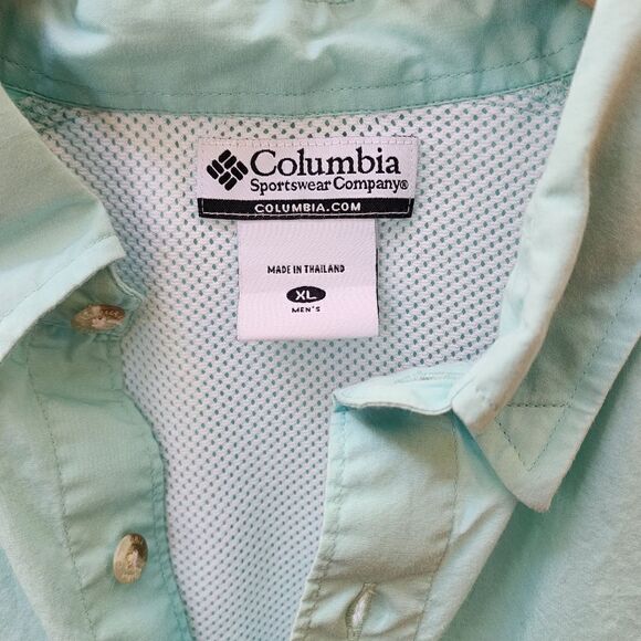 Columbia Light Blue PFG Fishing Vented Button Down Outdoor Shirt - Size XL Men's - Picture 3 of 8